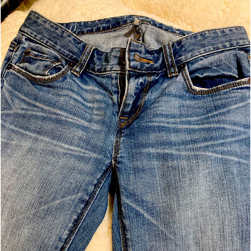 LOFT size 0 distressed denim (frayed trim)